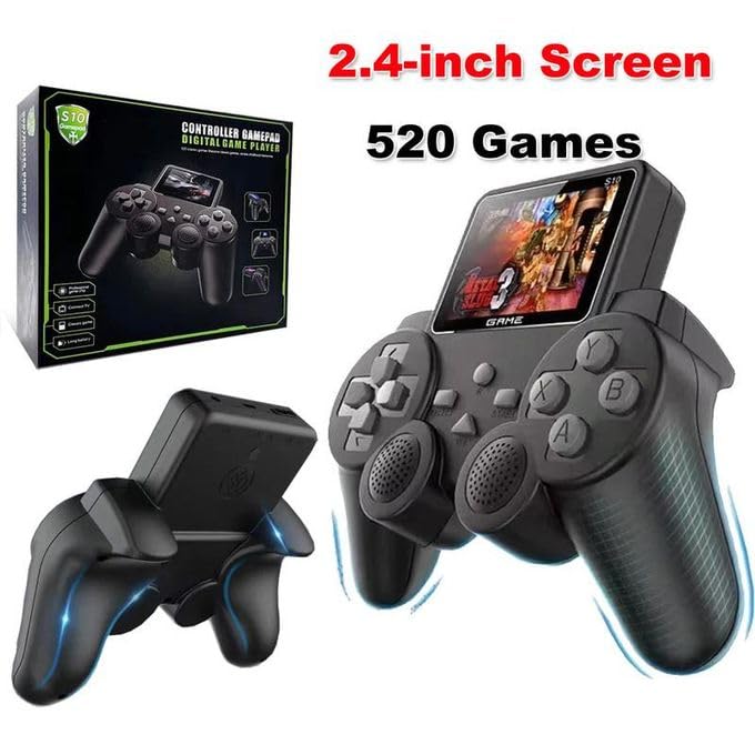 2.4-Inch Screen Handheld Gamepad Console with 520 Built-in Classic Games, Portable Digital Gaming System for Kids & Adults