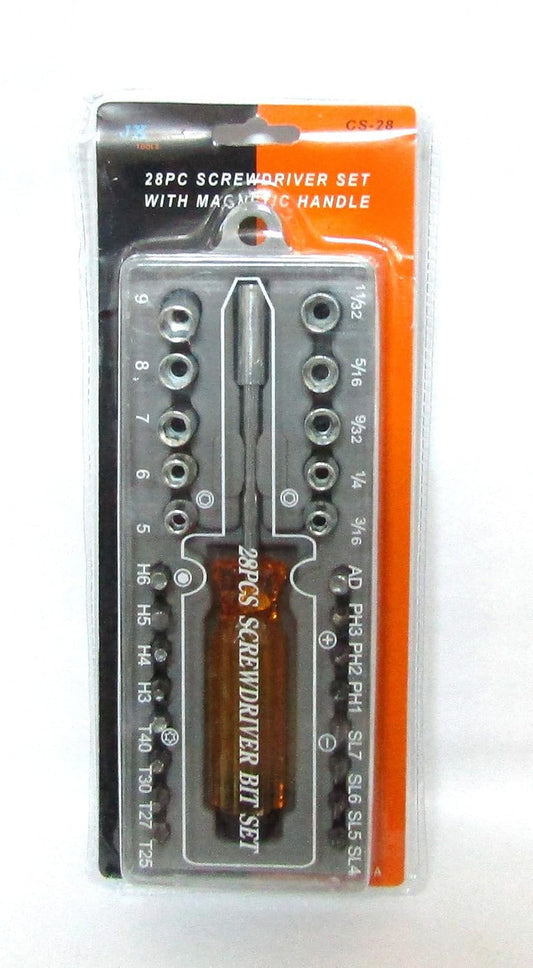 28-in-1 Screwdriver Tools Set All-in-One Multi-Bit Screwdriver Handle Compartment for Home Facilities Repair