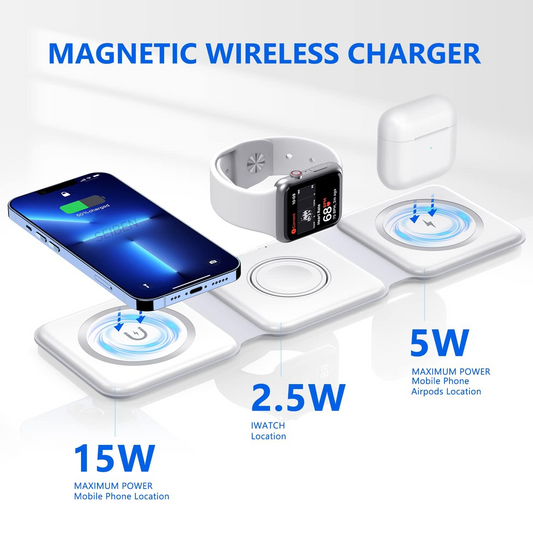 3 in 1 Magnetic Foldable MagSafe Wireless Charger  |